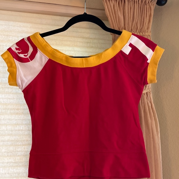 Ecko Red Edgy Bright Cropped Logo Top - Picture 7 of 8